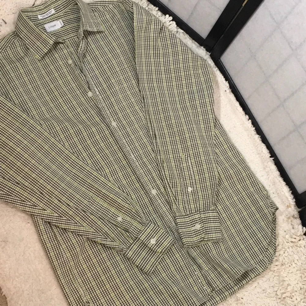 J. Crew green plaid shirt